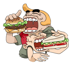 I love food(funny,comic face friend)