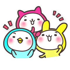ねこ と うさぎ と とり トリオ
