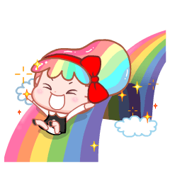 Aris, the rainbow girl.
