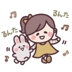 女の子とうさぎ♡ほんわか丁寧なあいさつ