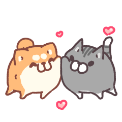 Plump dog&cat move funwari