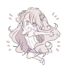 ふわふわ淡色羊の女の子のスタンプ