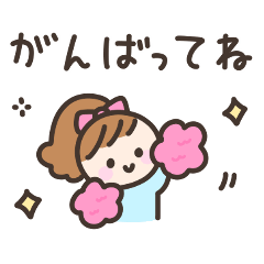 １年中使えるゆるい手書きの女の子スタンプ
