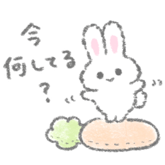 白いこうさぎのいま何してる？スタンプ