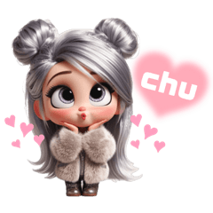 ずっと使える！シルバーヘアの女の子♡