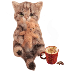 うごく！ほっこり羊毛フェルトにゃんこ