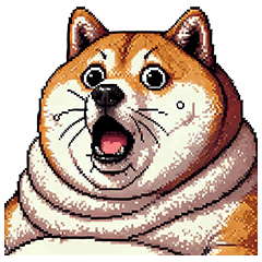 Pixel art no word fat shiba dog