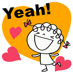 英語とハート♡くるリボン