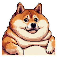 Pixel art usual fat shiba