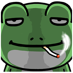 A funny, mean looking frog