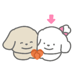 ふたりはなかよしスタンプ(しろいぬちゃん)