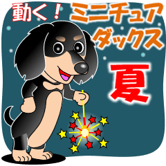 動く！ミニチュアダックス１０「夏」