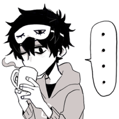 eye mask boy sticker
