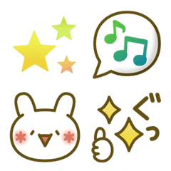 顔文字うさぎとふきだしの絵文字