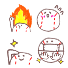 クレヨンで書いたゆる野球絵文字