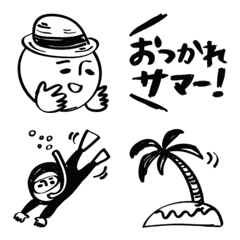 낙서 사인 펜화【여름편 이모티콘】