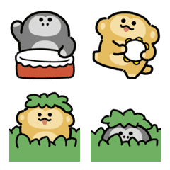 サルとゴリラの組み合わせ 動く絵文字